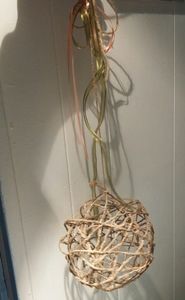 Twine ball with ribbon